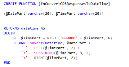fn convert cds response to datetime